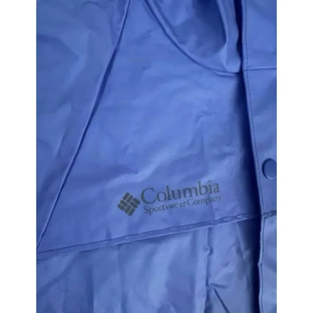 Columbia Youth Rain Jacket Size M Youth Blue Hooded Waterproof Zipper Front